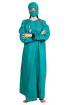 Women's Overlap OT Gown Set – Surgical Green, with Cap & Mask – front, arms folded