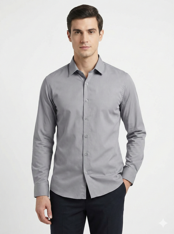 Men's Classic Formal Shirt – Light Grey – view 1
