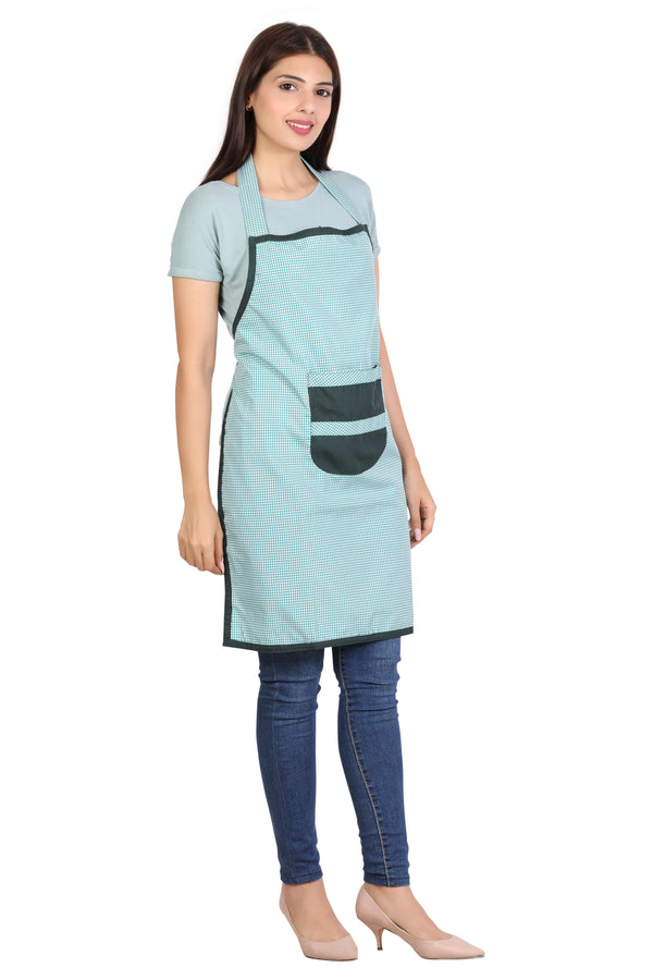 Full Kitchen Apron – Mint Green Checks