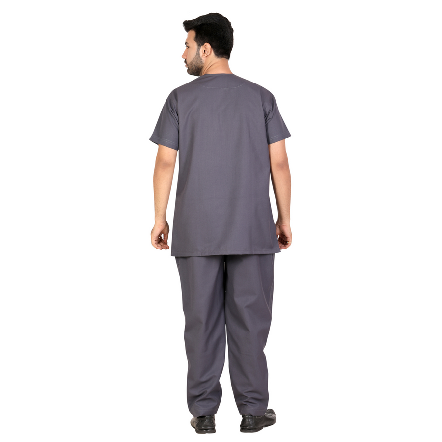 Men's Classic Scrub Suit – Grey - Right Sleeve