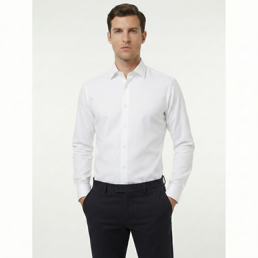 Men's Classic Formal Shirt – White - Right Sleeve