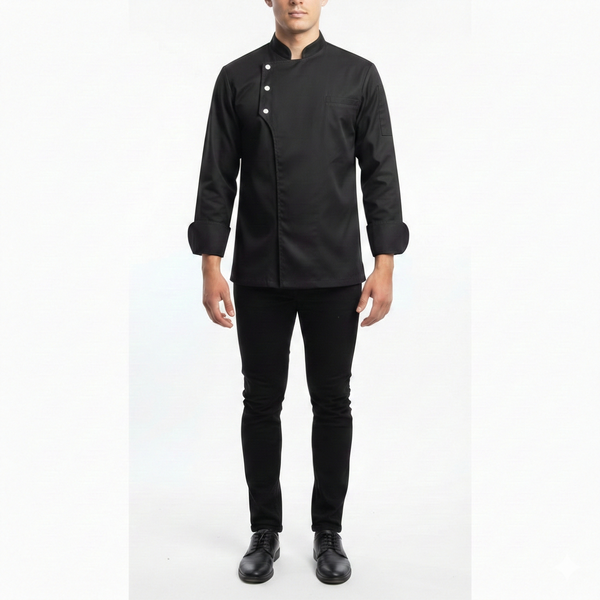 All Black (Style 2) chef coat – view 2