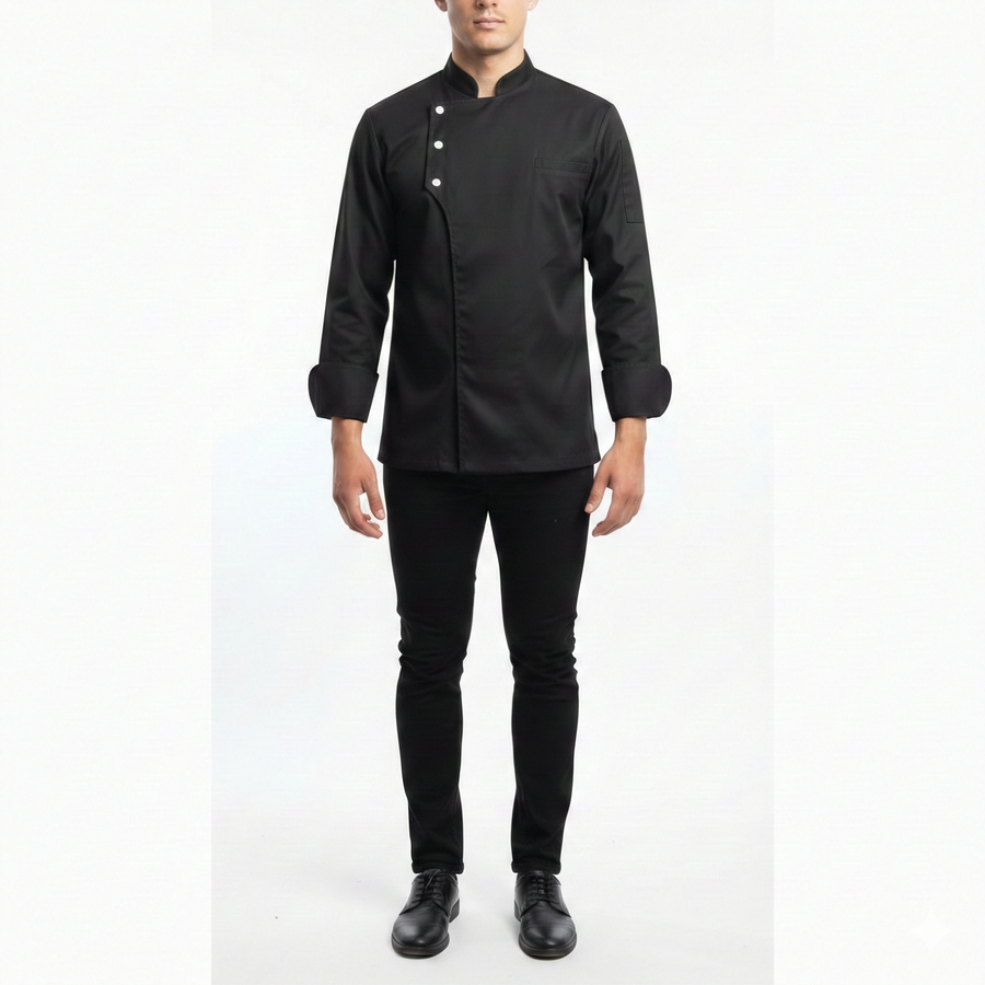 Chef Coat – All Black (Style 2) - Back