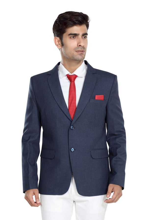 Men's crayola blue slim fit formal blazer – view 2