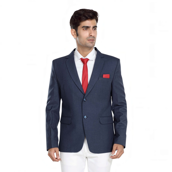 Men's crayola blue slim fit formal blazer – view 2