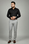 Black men's anti-stain shirt, front pose