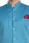 Men's Turquoise Blue TR Nehru jacket – view 5