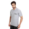 Grey melange security polo T-shirt – left angle view