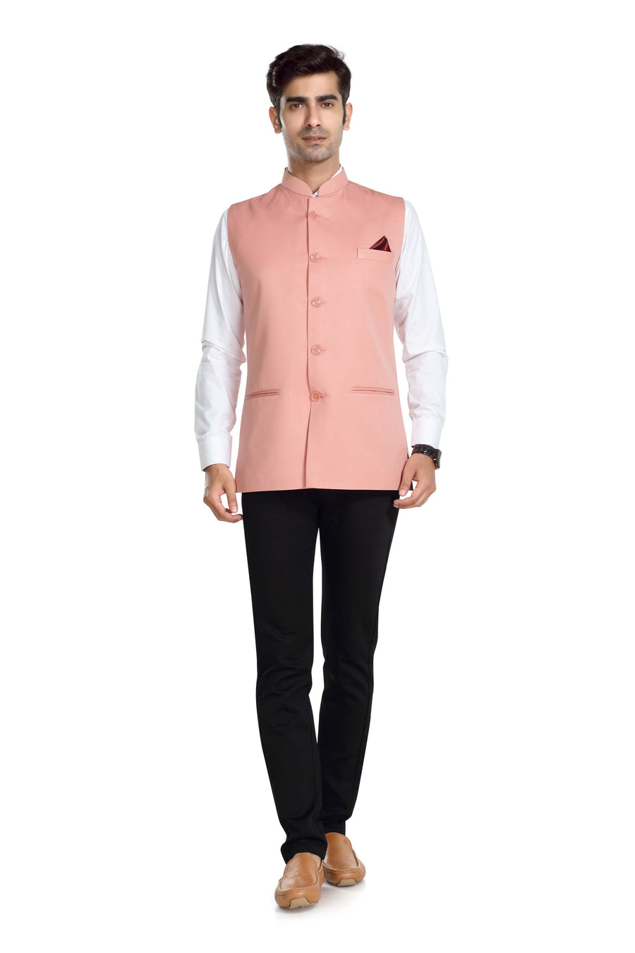 Men's TR Nehru Jacket – Peach - Back