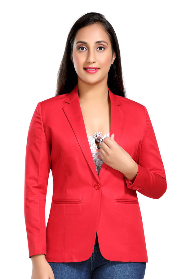 Women's slim fit TR blazer – Red – view 2