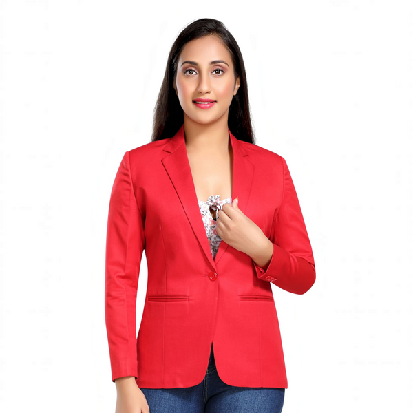 Women's slim fit TR blazer – Red – view 2