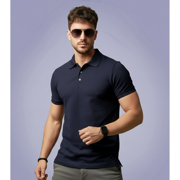 UNIFORMIC Dri-Fit Mars Polo T-Shirt Navy Blue – front