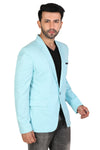 Men's slim fit TR blazer – Aqua Light – view 4