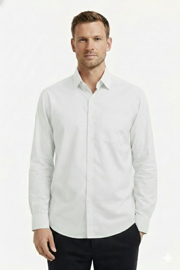 White fil-a-fil formal shirt studio shot