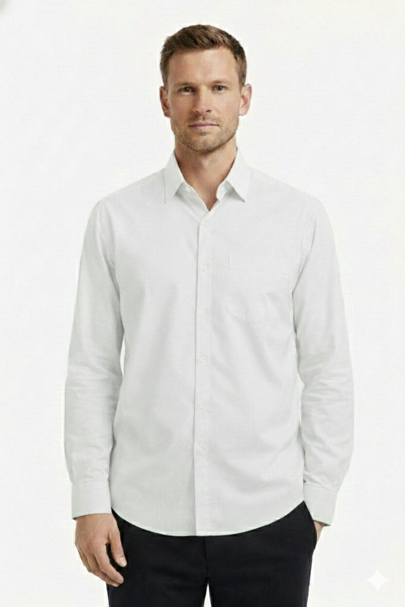 Men's Fil-a-Fil Formal Shirt – White - Front
