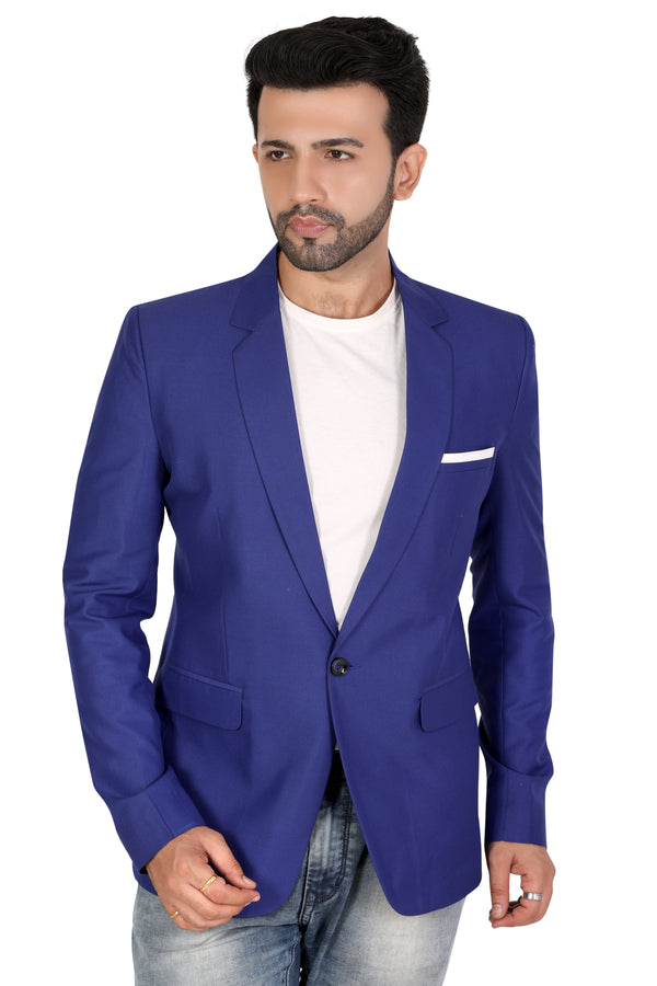 Men's slim fit TR blazer – Royal Blue – view 2