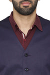 Men's navy blue slim fit TR waistcoat – view 1