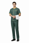 Half Sleeve Waiter Uniform – Dark Green & Mustard – view 1