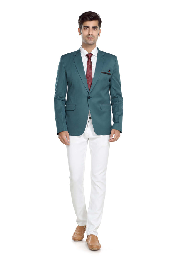 Men's slim fit TR blazer – Bottle Green – view 1