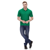 Green polo T-shirt (100% cotton) – full body view