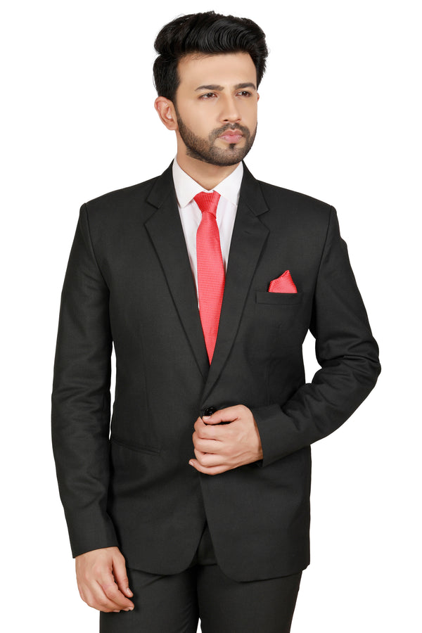Men's black slim fit formal blazer – view 2