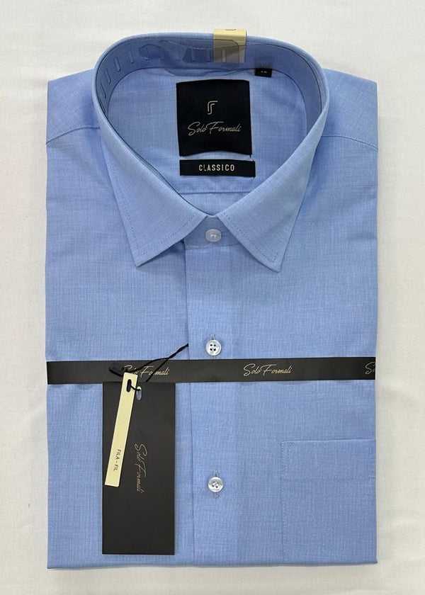 Men's Cotton Fil-a-Fil Formal Shirt – Blue – view 1