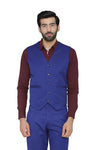 Men's royal blue slim fit TR waistcoat – view 3