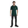 Bottle green security polo T-shirt – full body view
