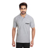 Grey melange security polo T-shirt – front view