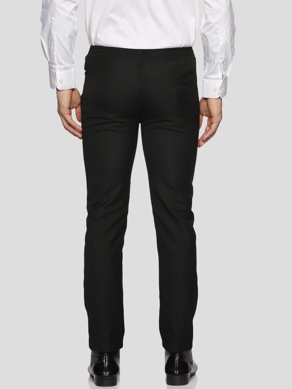 Men's Half Elastic Formal Pant – Black – view 1