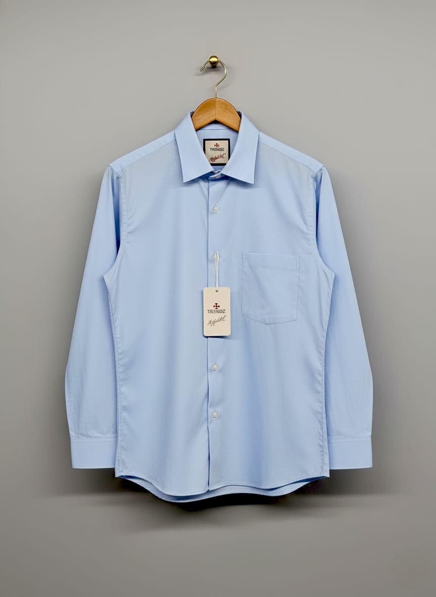 Men's Anti-Stain Formal Shirt – Surf Blue - Front