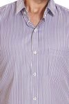 Men's Striped Formal Shirt – Purple – view 5