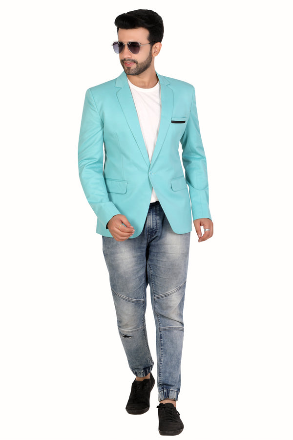Men's slim fit TR blazer – Dark Aqua – view 1