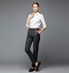 Woman wearing Mafatlal Trendz white anti-stain formal shirt