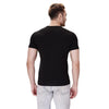 Black security round neck T-shirt – back view (plain)