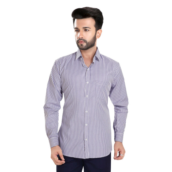 Men's Striped Formal Shirt – Purple