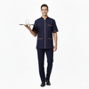 Half Sleeve Waiter Uniform – Navy Blue & Orange – view 2