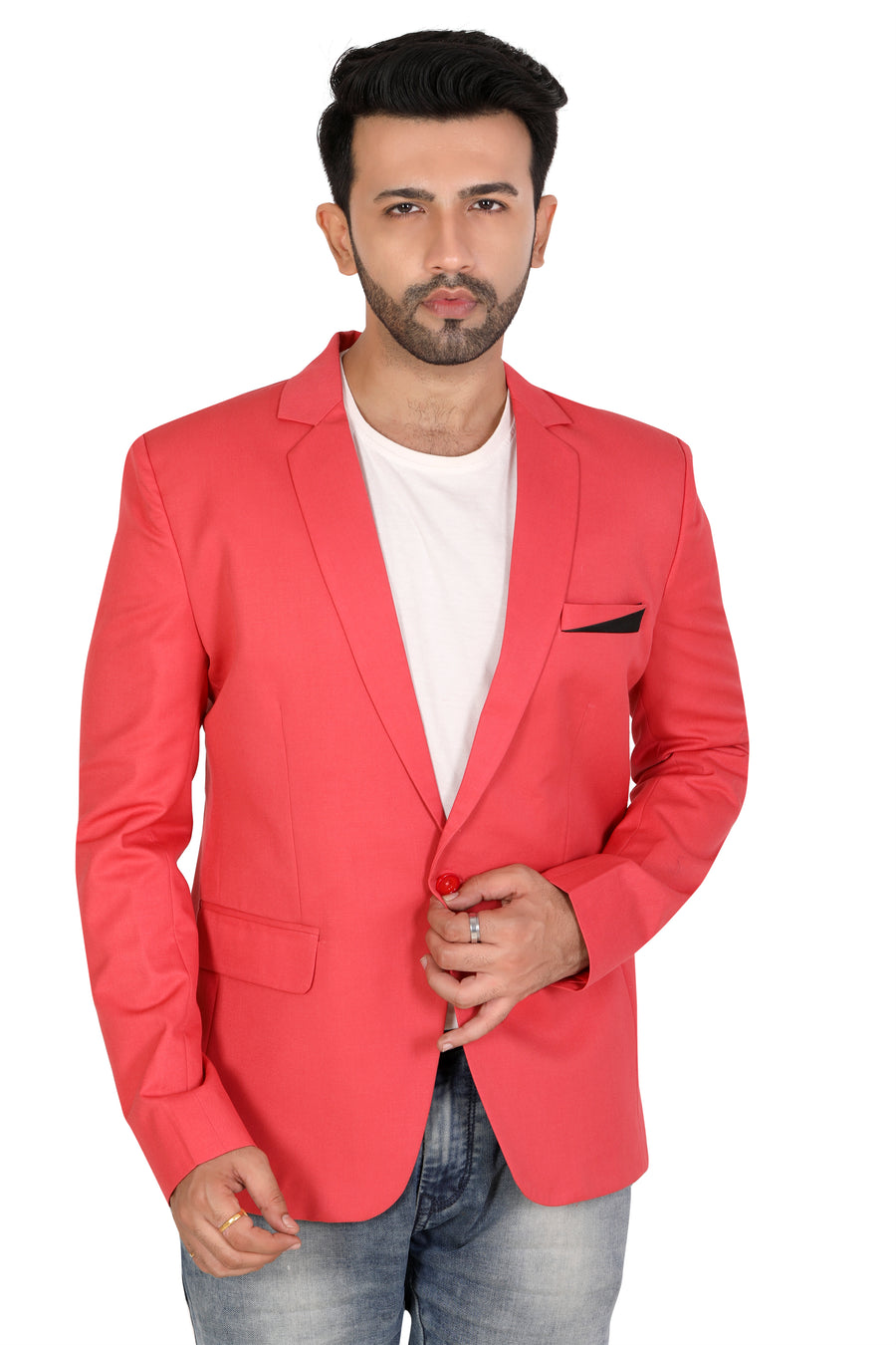 Men's Slim Fit TR Blazer – Prubin Red - Back