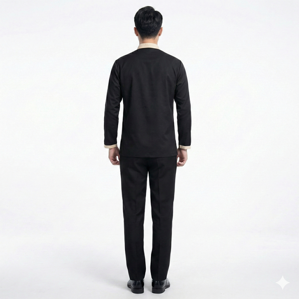 Full Sleeve Waiter Uniform – Black & Cream (Style 2) – view 4
