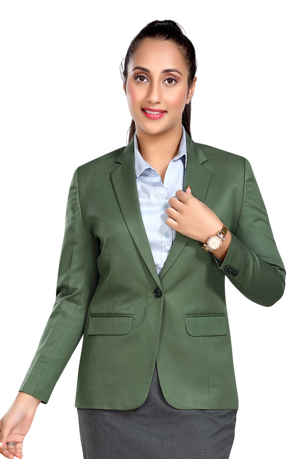 Women's slim fit TR blazer – Green – view 2