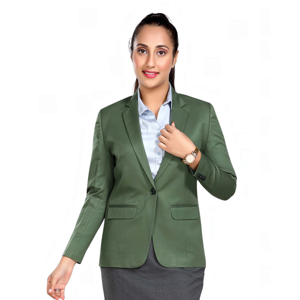 Women's slim fit TR blazer – Green – view 2