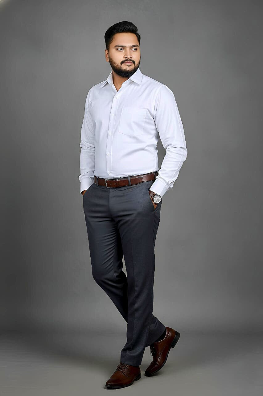Men's Fil-a-Fil Formal Shirt – White - Left Sleeve