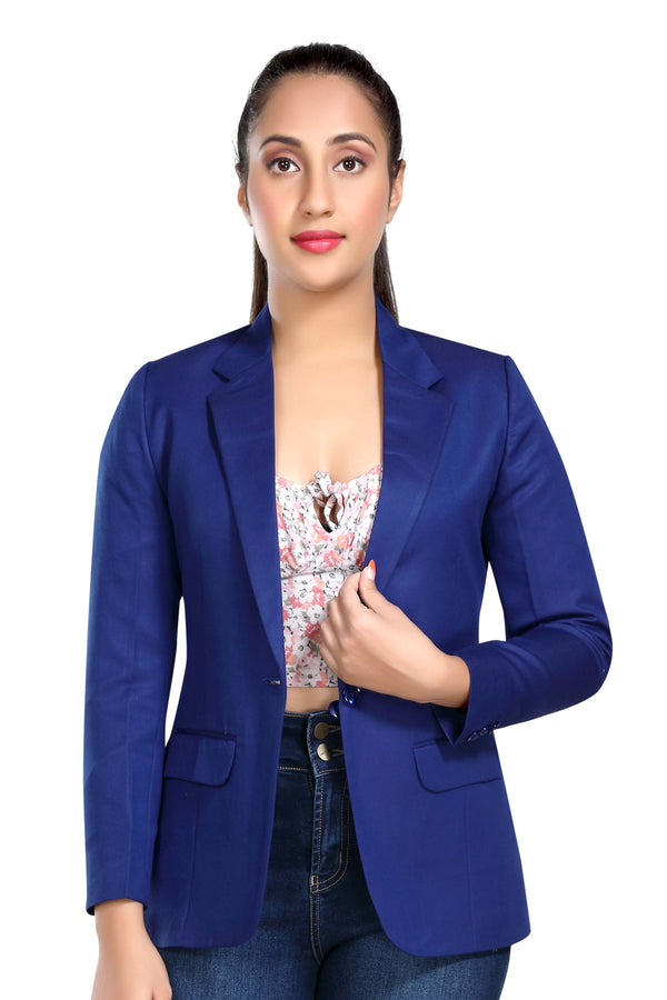 Women's slim fit TR blazer – Royal Blue – view 2