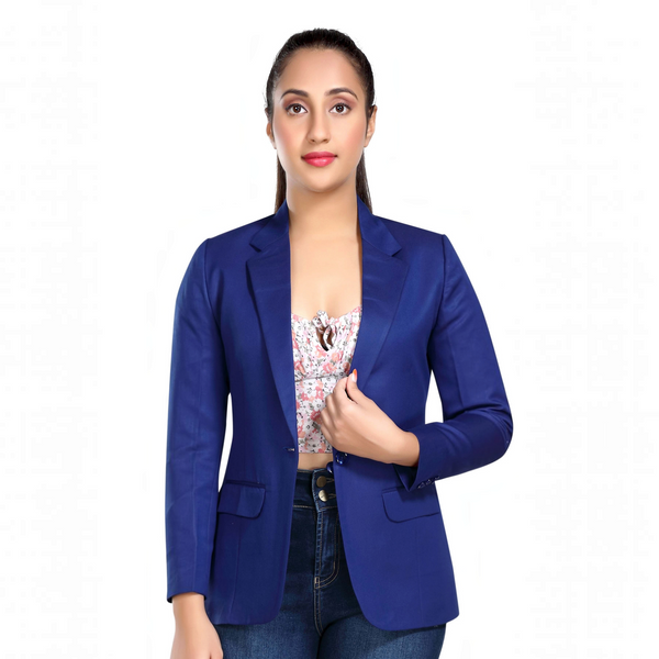 Women's slim fit TR blazer – Royal Blue – view 2