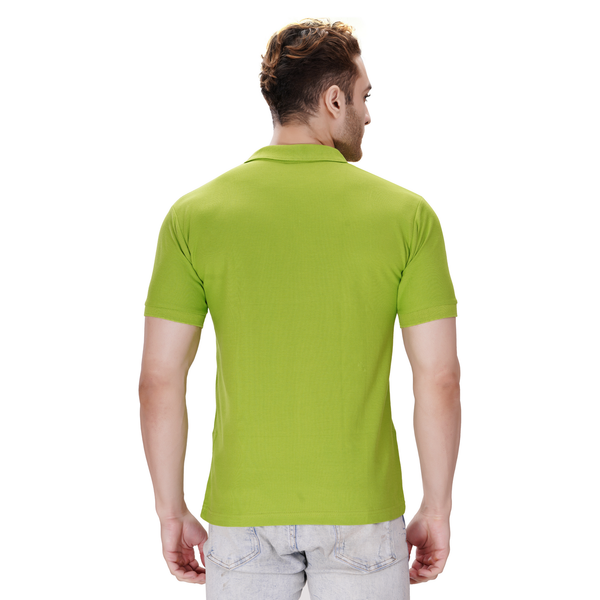 Parrot Green polo T-shirt (100% cotton) – back view