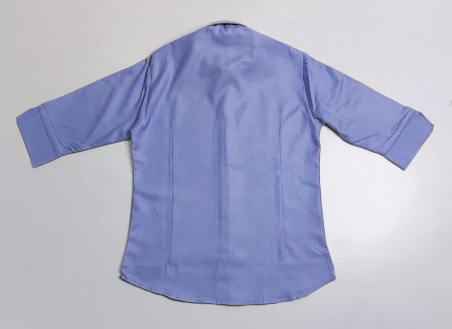 Women's Chambray Formal Shirt – Blue - Back