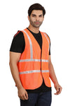 Orange reflective safety jacket with 1 inch tape