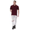 Maroon polo T-shirt (100% cotton) – full body view