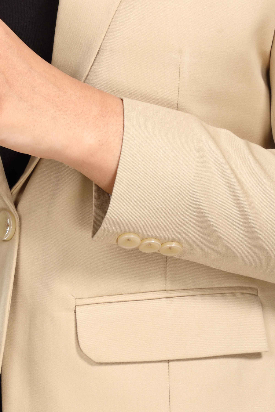 Women's Slim Fit TR Blazer – Cream - Right Sleeve