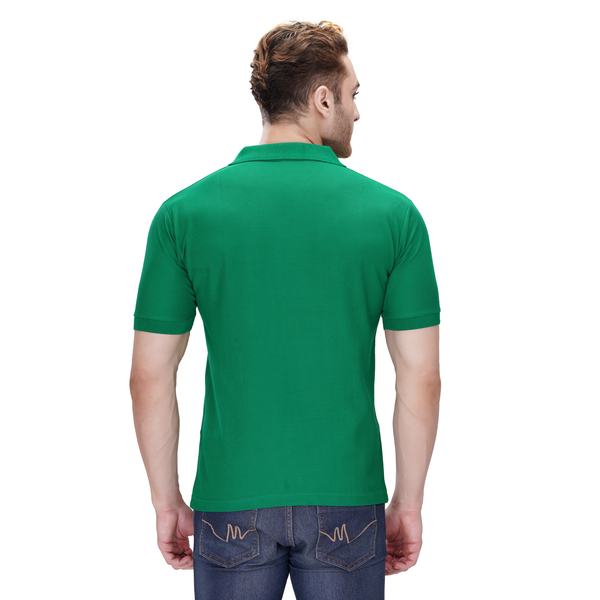 Green polo T-shirt (100% cotton) – back view